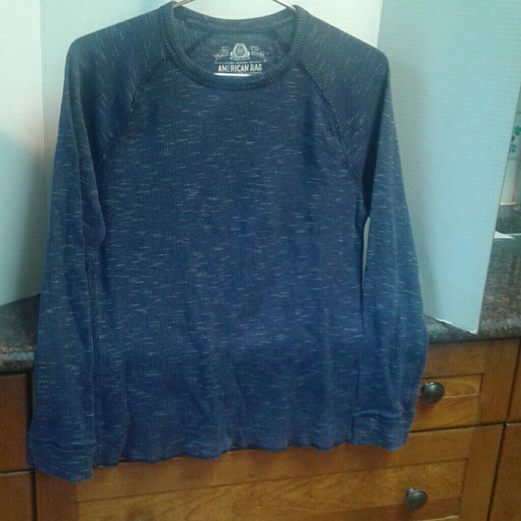 American Rag Tops - American Raglan Denim Look Top EUC American Rag Tops - American Raglan Denim Look Top EUC